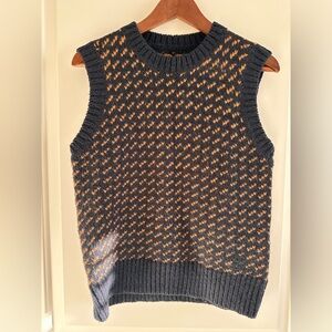 Tory Burch Navy and Orange Knit Vest